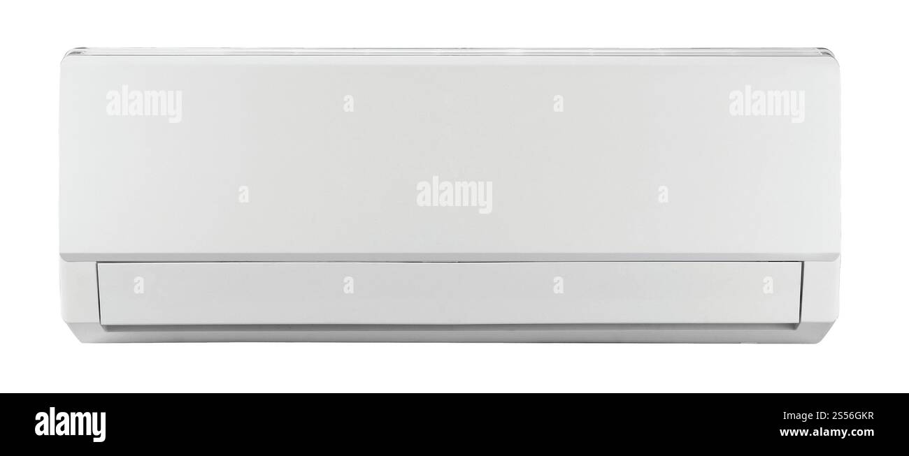 condizionatore d'aria isolato su sfondo bianco. condizionatore d'aria Foto Stock