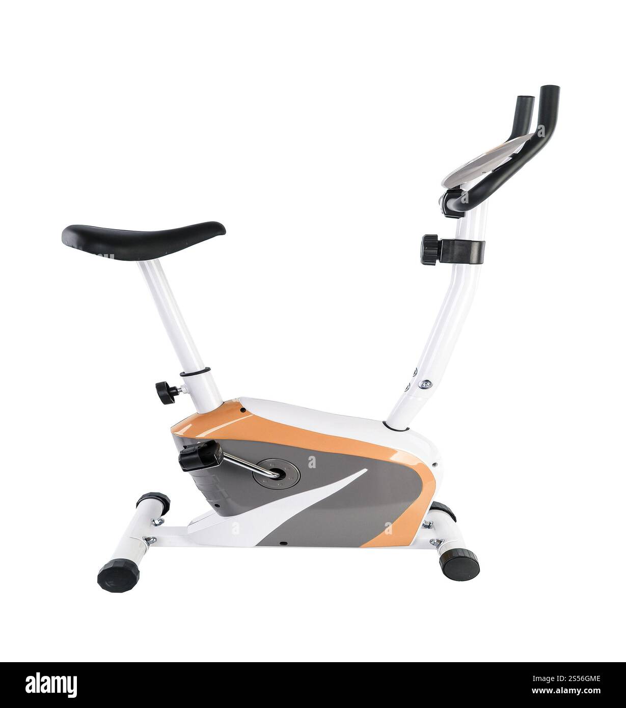 Cyclette isolata su sfondo bianco. Cyclette Foto Stock