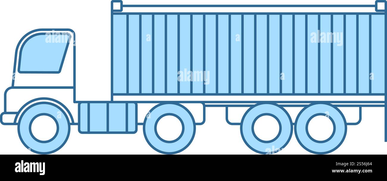 Contenitore carrello icona. Linea sottile con riempimento blu Design. Illustrazione Vettoriale. Illustrazione Vettoriale