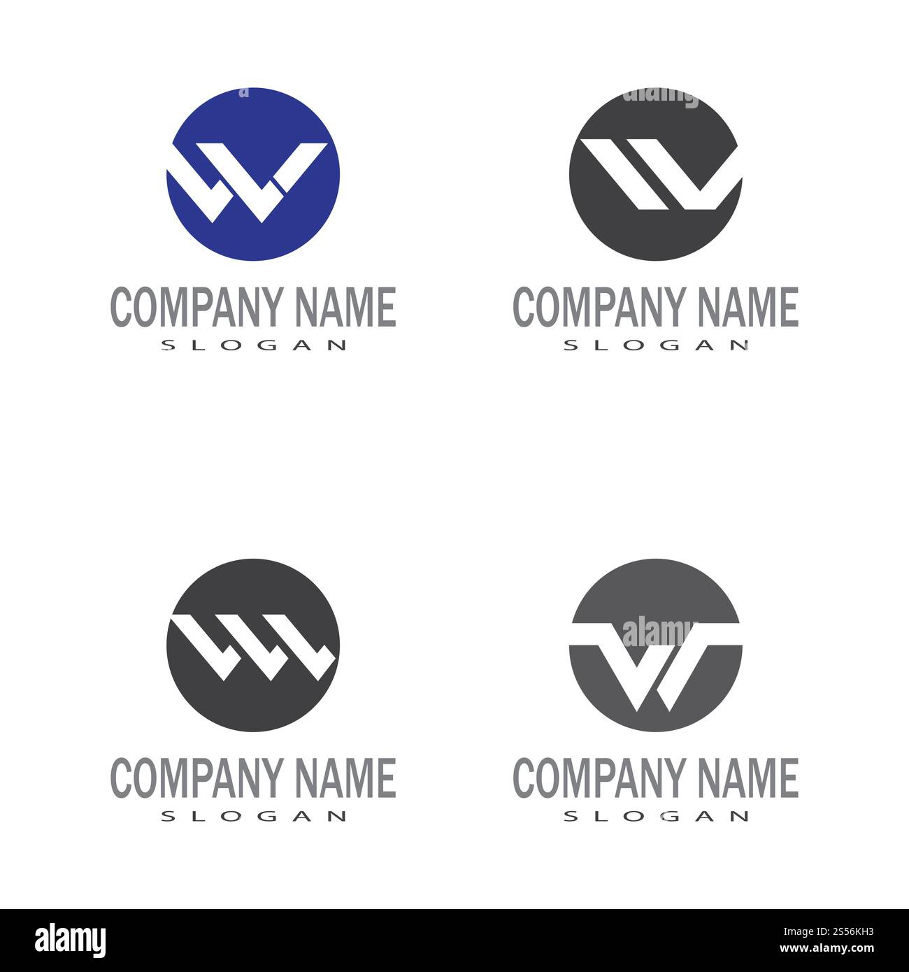 W Lettera modello Logo illustrazione vettoriale design Foto Stock