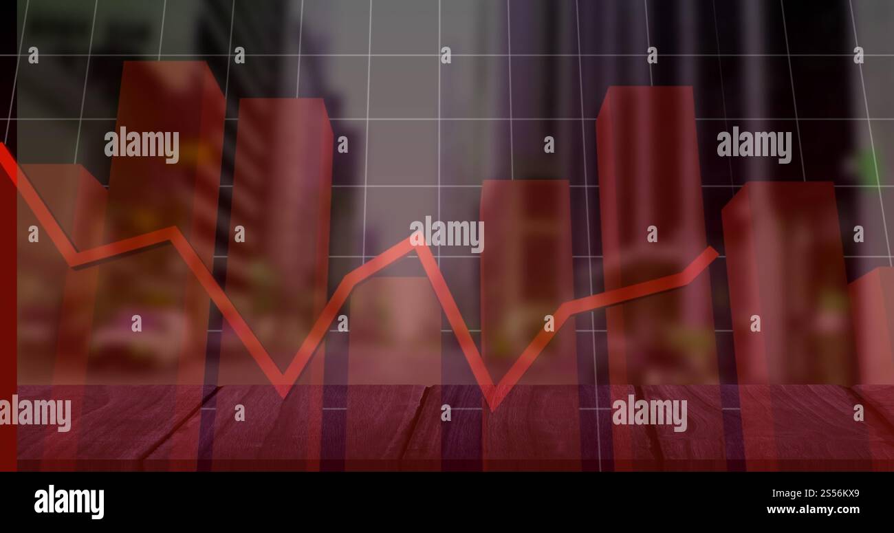 Il concetto globale di economia, finanza, business e tecnologia è un'immagine generata digitalmente Foto Stock