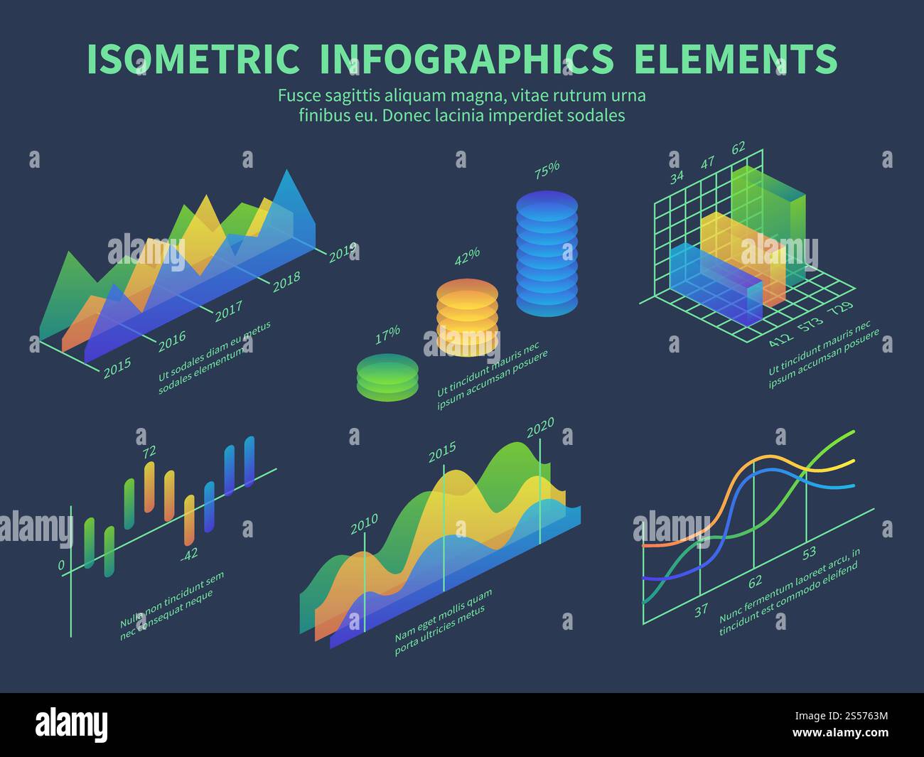 Infografiche isometriche. Grafici di presentazione, grafici dei livelli di dati statistici e diagrammi a barre di marketing. progettazione vettoriale isometrica 3d. visualizzazione 3d, illustrazione della linea temporale delle informazioni finanziarie. Infografiche isometriche. Grafici di presentazione, grafici dei livelli di dati statistici e diagrammi a barre di marketing. progettazione vettoriale isometrica 3d. Illustrazione Vettoriale
