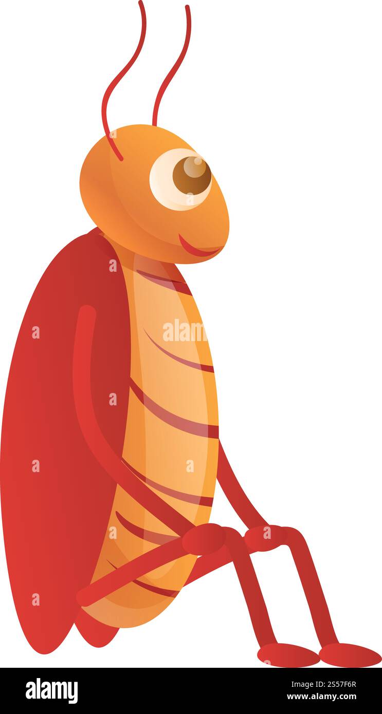 Icona di arresto scarafaggio. Cartoni animati di scarafaggio icona vettore di supporto per il web design isolato su sfondo bianco. Icona di stalla dello scarafaggio, stile cartone animato Illustrazione Vettoriale