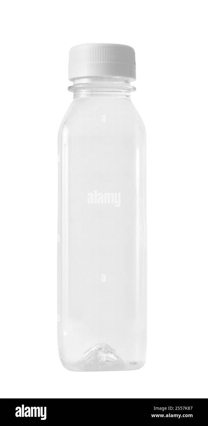 Flacone in plastica isolato su bianco. Flacone di plastica Foto Stock