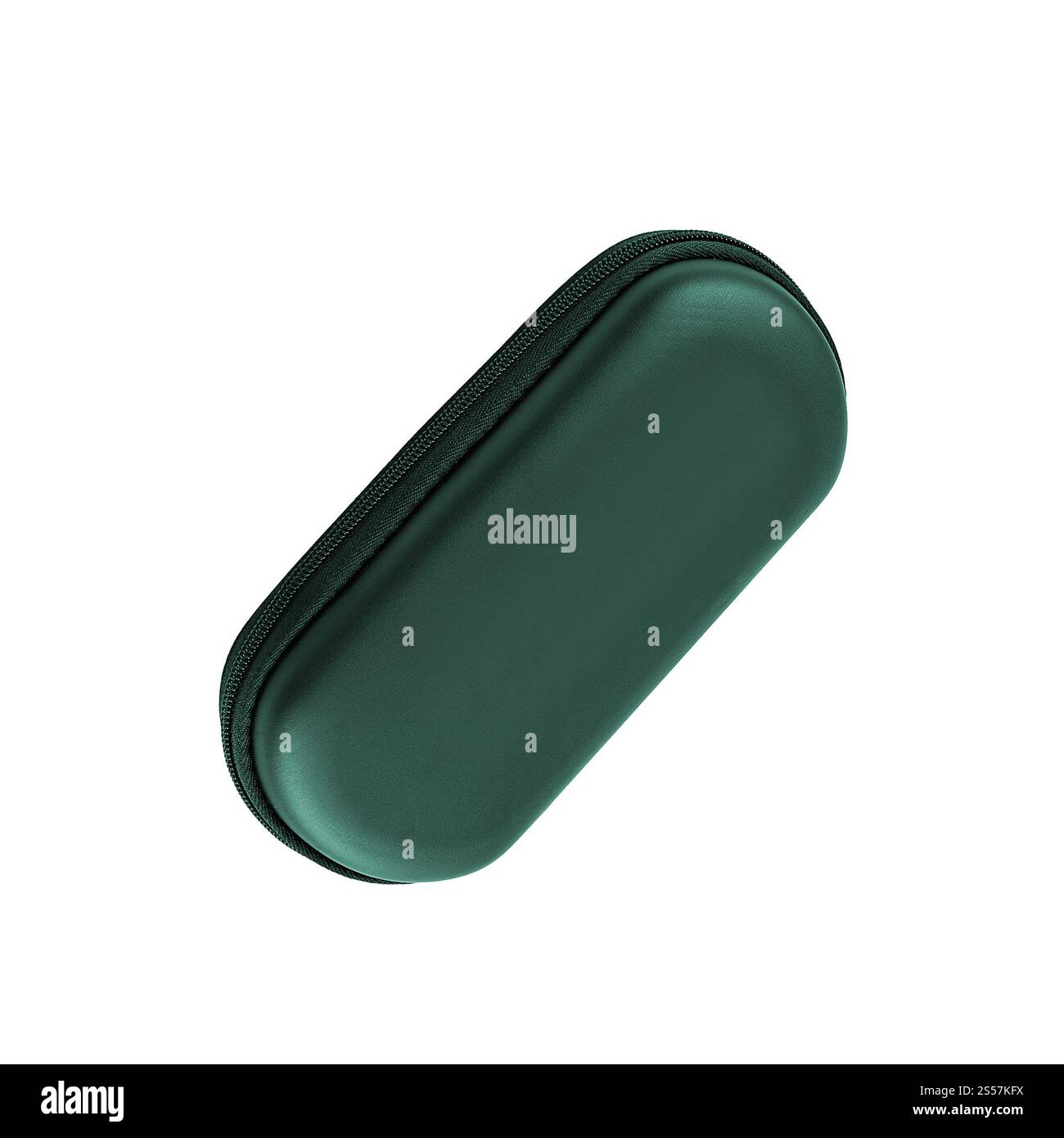 Custodia per occhiali isolata su sfondo bianco. Custodia per occhiali Foto Stock