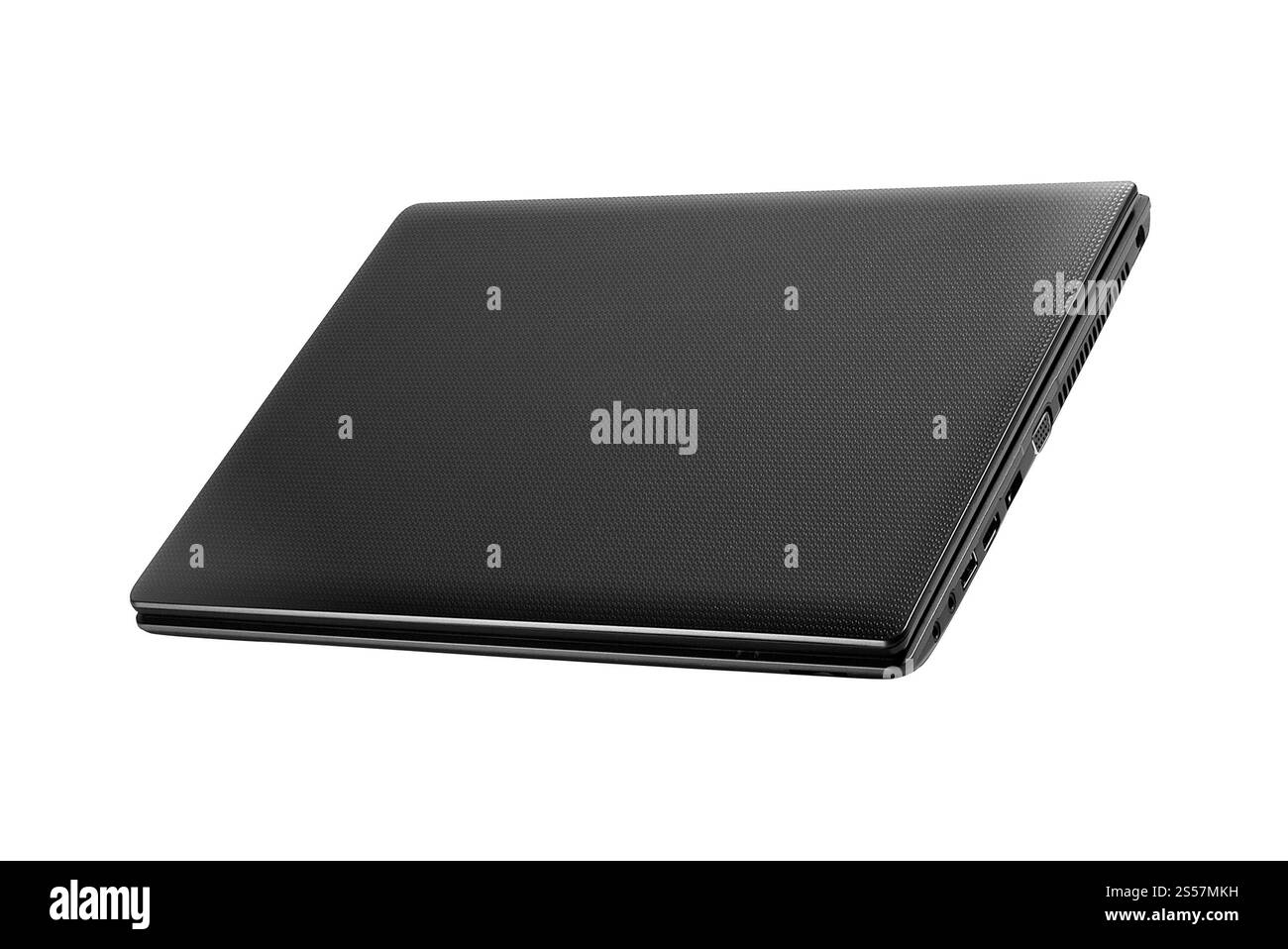 Computer portatile chiuso isolato su sfondo bianco. Computer portatile chiuso isolato Foto Stock
