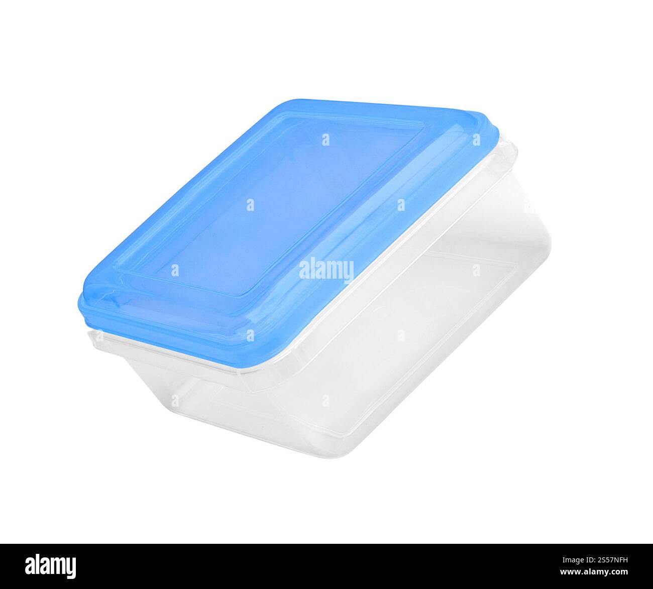 Contenitore in plastica per alimenti isolato su sfondo bianco. Contenitore in plastica per alimenti Foto Stock
