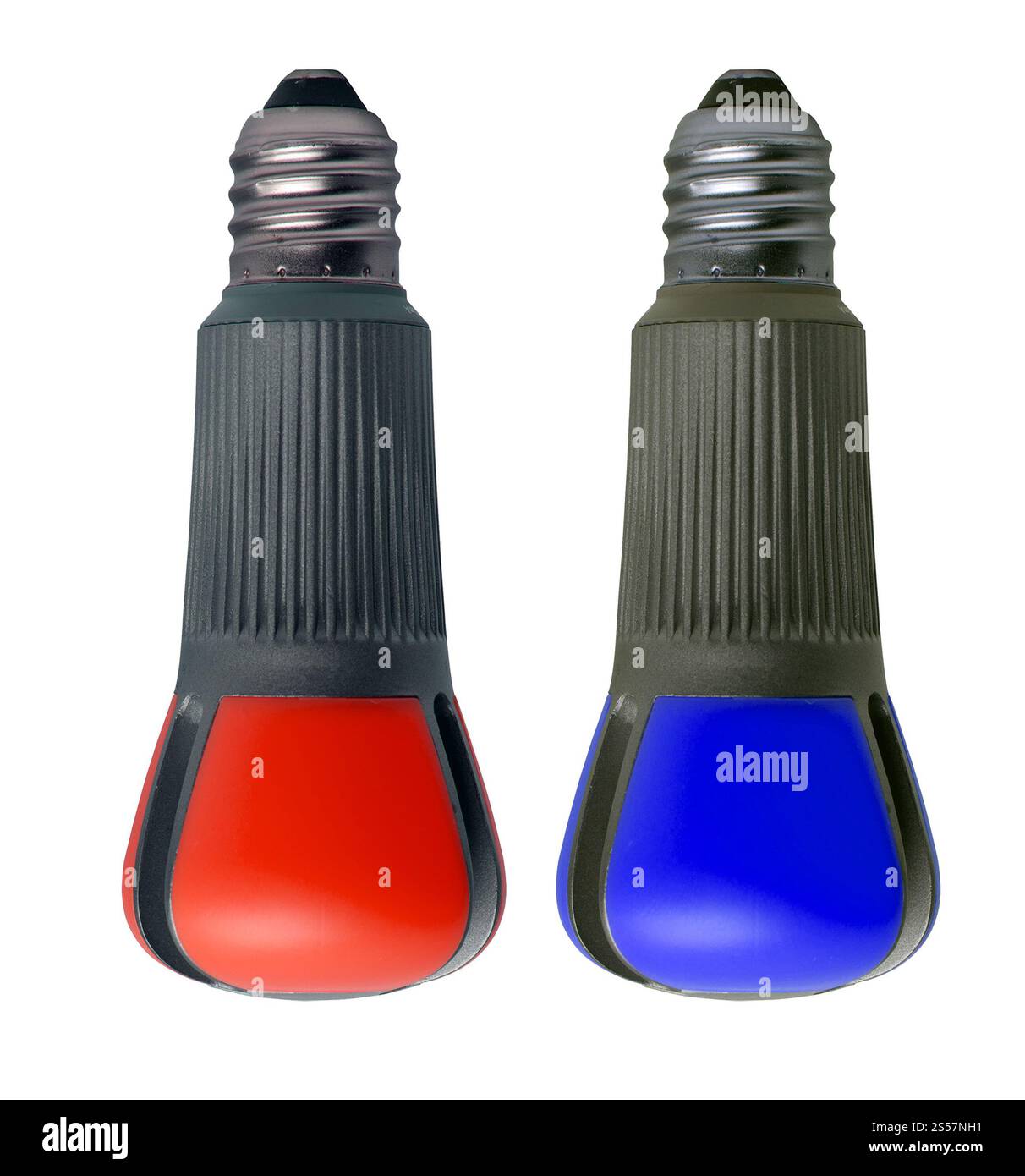 Due lampadine isolate su bianco. Due lampadine Foto Stock