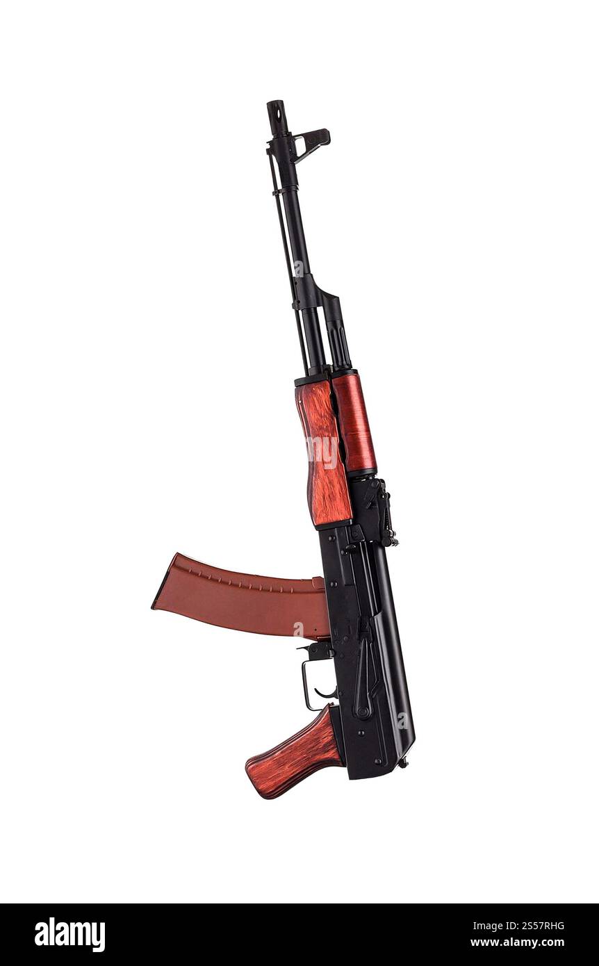 AK 47 isolato su sfondo bianco. AK 47 isolato Foto Stock