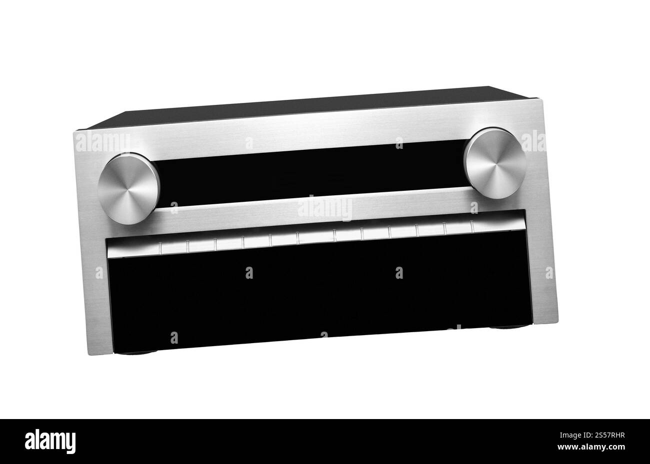 Sistema audio isolato su sfondo bianco. Impianto audio isolato Foto Stock