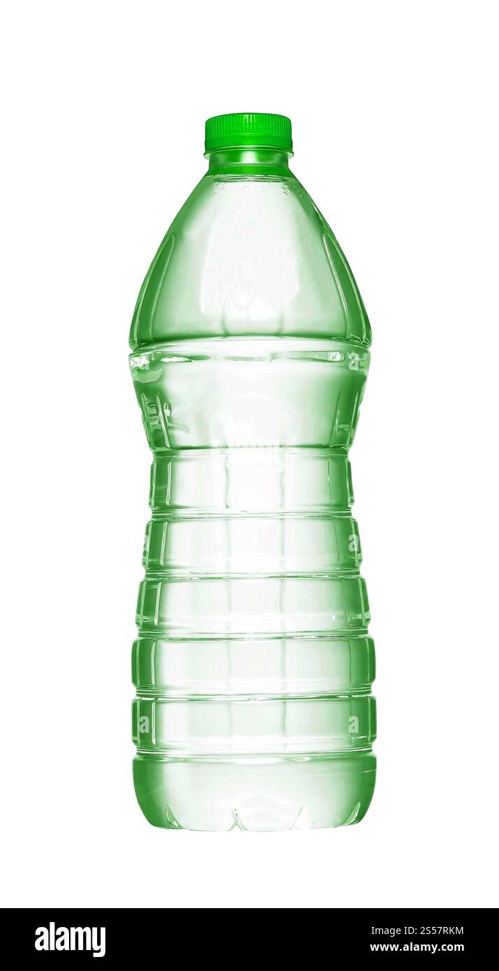 Una bottiglia d'acqua su sfondo bianco. bottiglia d'acqua Foto Stock