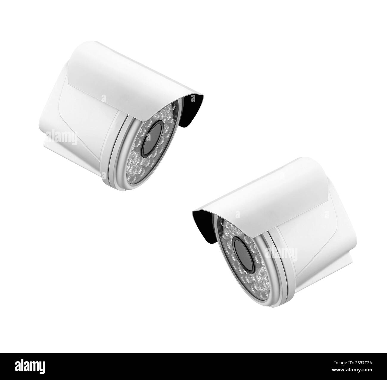 telecamera spia isolata su sfondo bianco. telecamera spia isolata Foto Stock