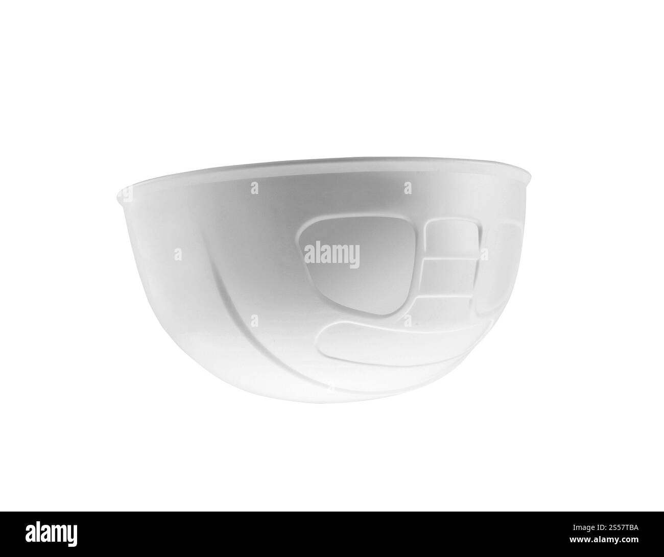 Elmetto di sicurezza in plastica isolato su sfondo bianco. Elmetto di sicurezza in plastica isolato Foto Stock