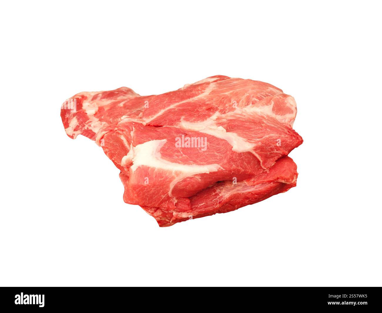 bistecca di manzo isolata su sfondo bianco. bistecca di manzo isolata Foto Stock