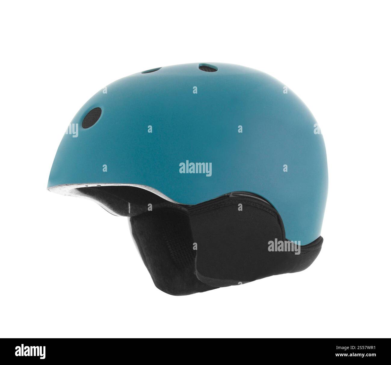 casco da moto aperto su sfondo bianco. casco da moto aperto Foto Stock