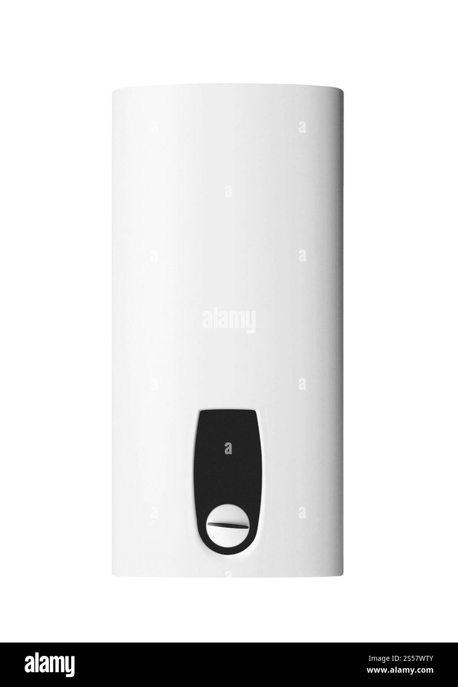 Caldaia a gas bianco isolata su sfondo bianco. Caldaia a gas bianco isolata Foto Stock