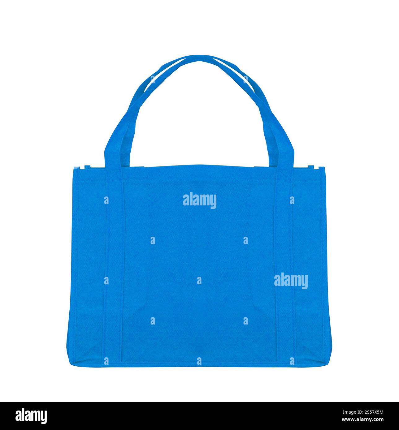 Sacchetto di cotone blu su sfondo bianco Foto Stock