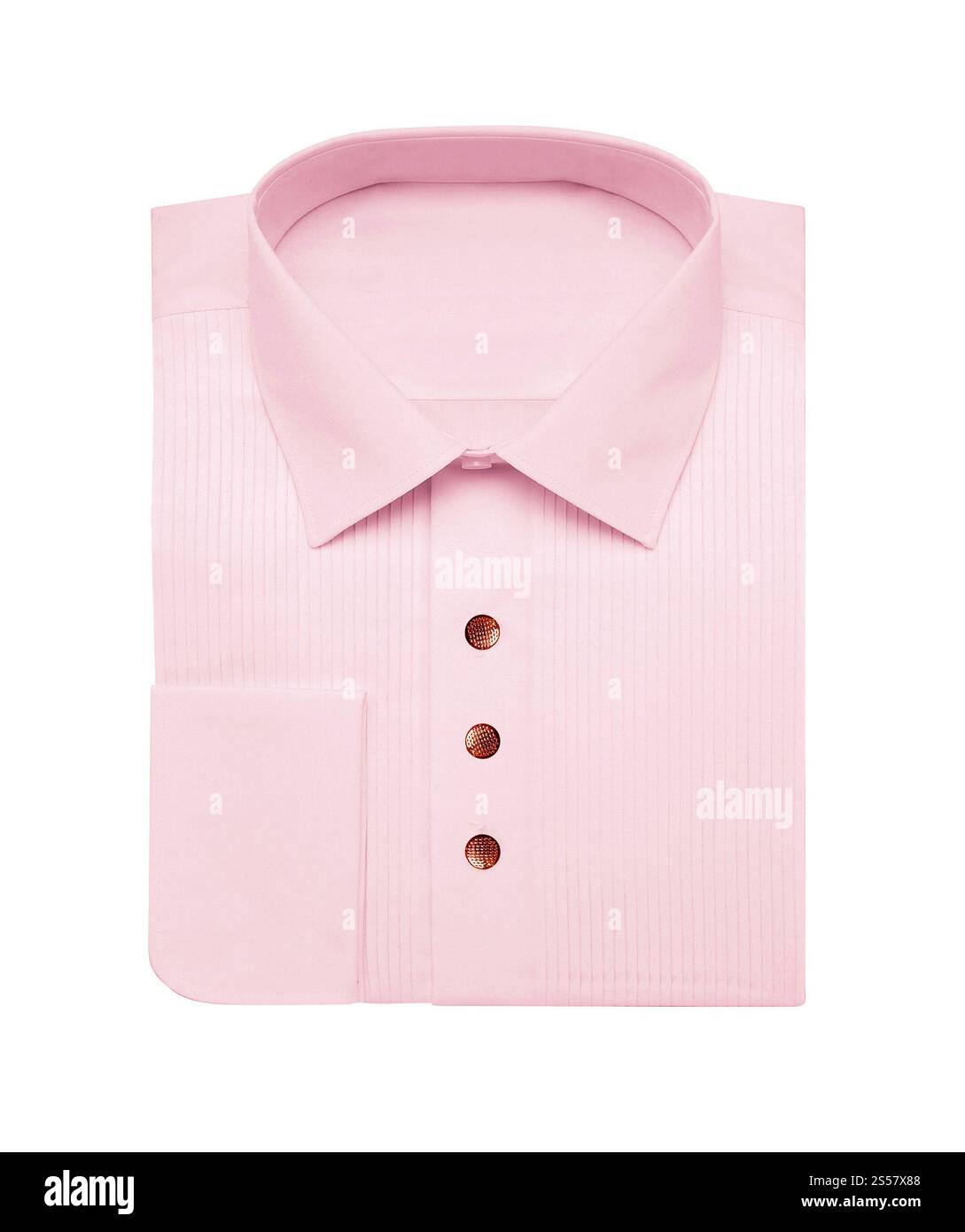 Camicia rosa isolata su bianco Foto Stock