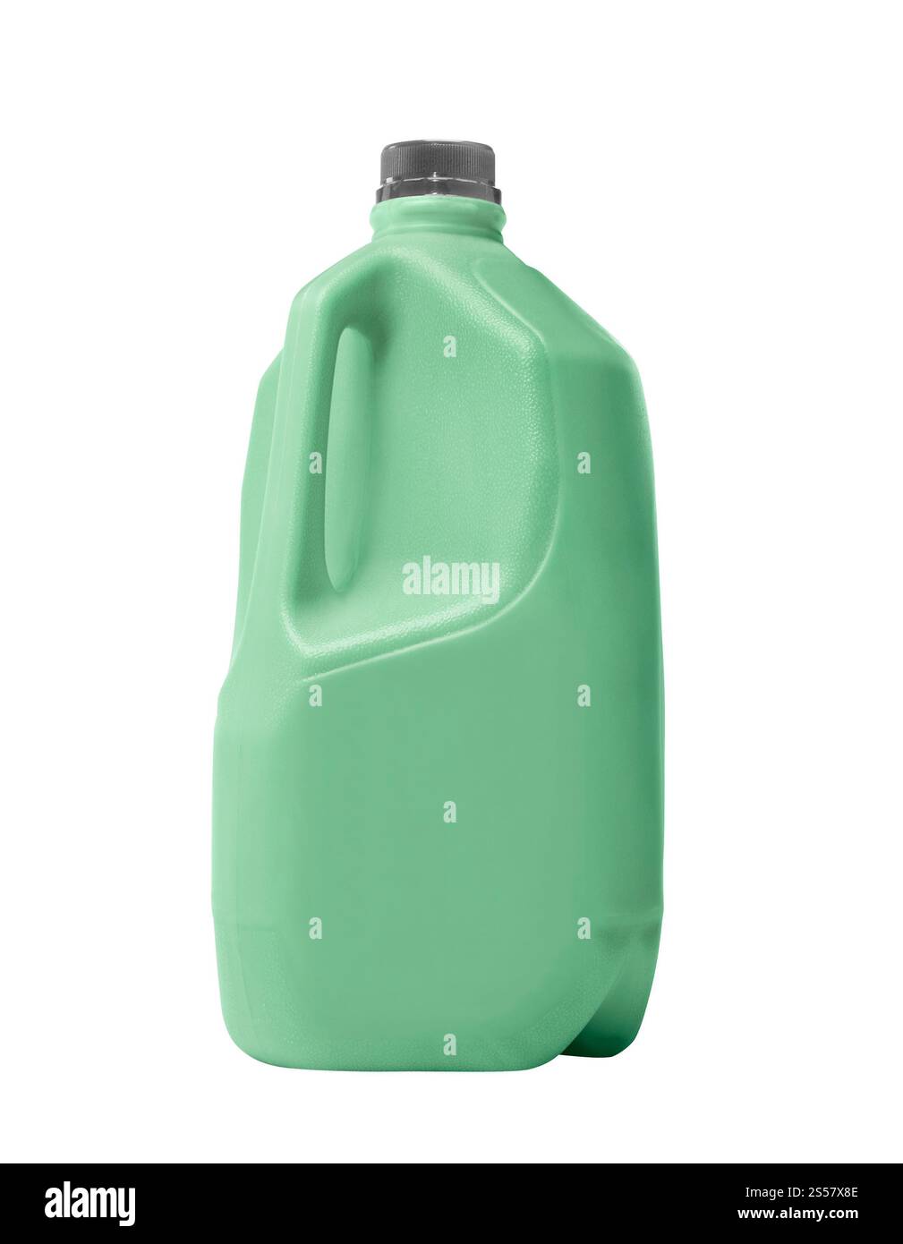 flaconi in plastica di prodotti per la pulizia isolati su sfondo bianco Foto Stock