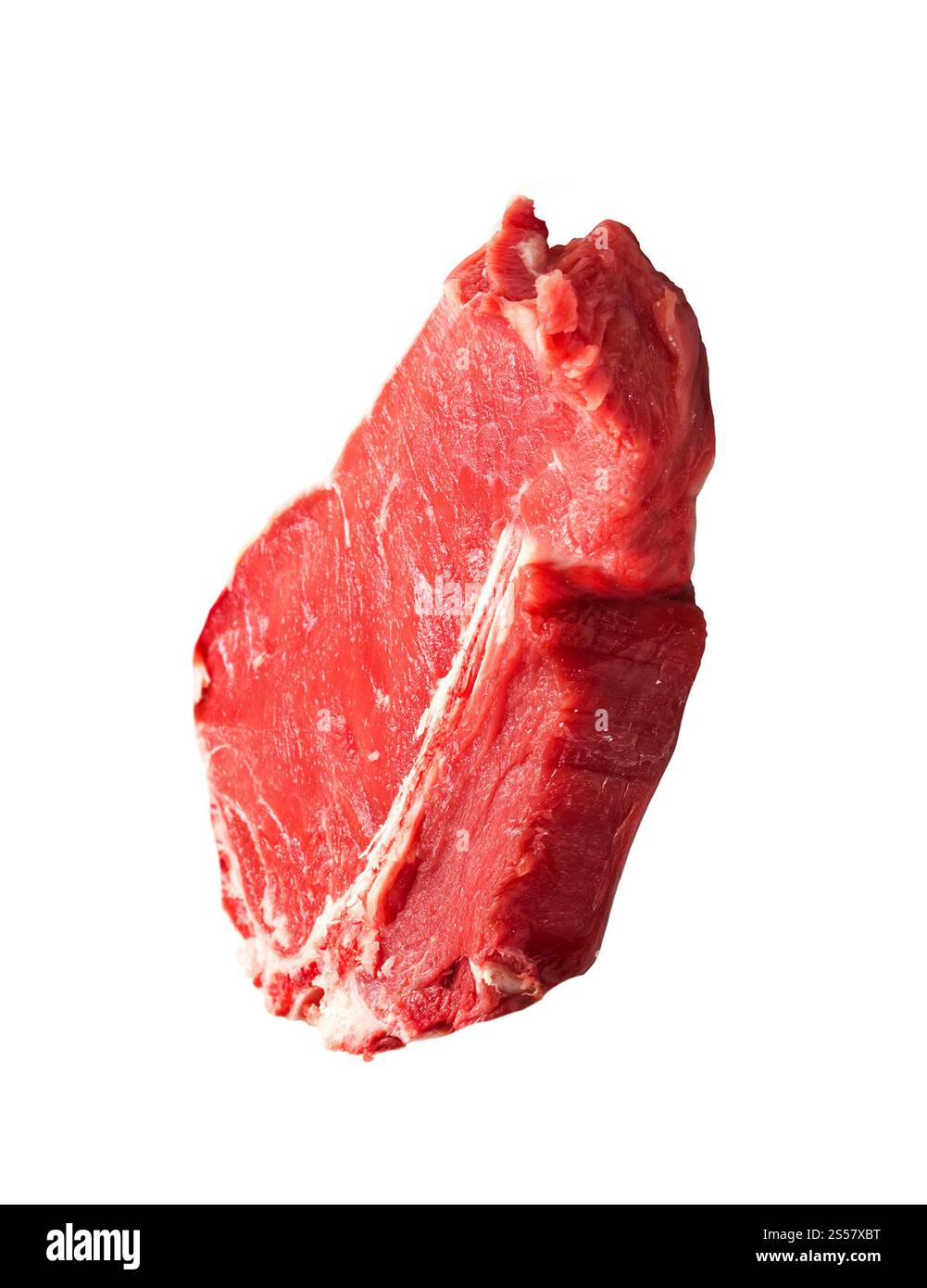 bistecca di manzo isolata su sfondo bianco Foto Stock