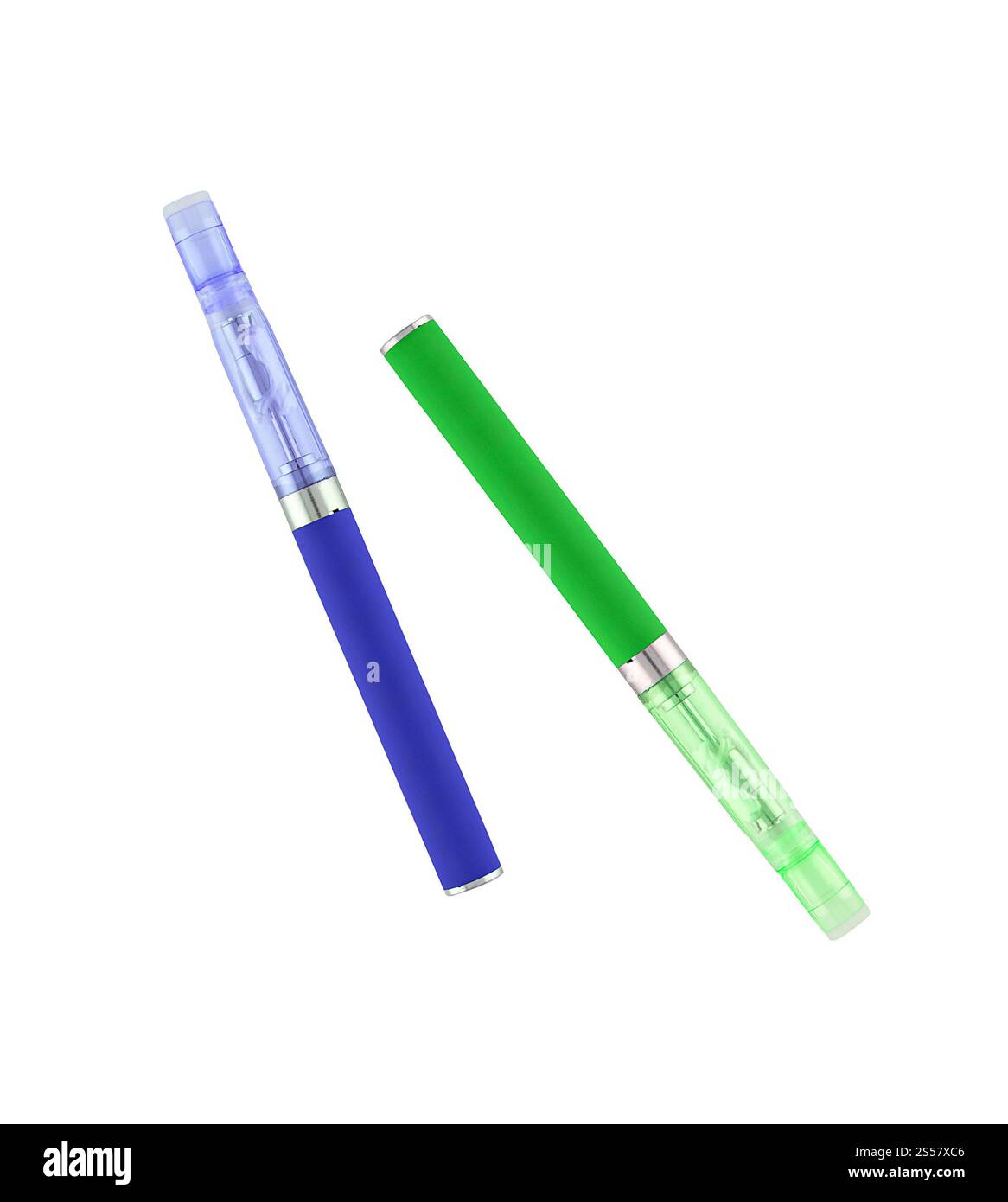 Grandi le sigarette elettroniche isolato su bianco Foto Stock