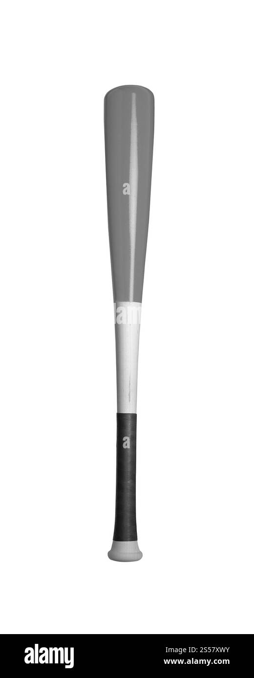 Sola mazza da baseball, isolato su sfondo bianco Foto Stock