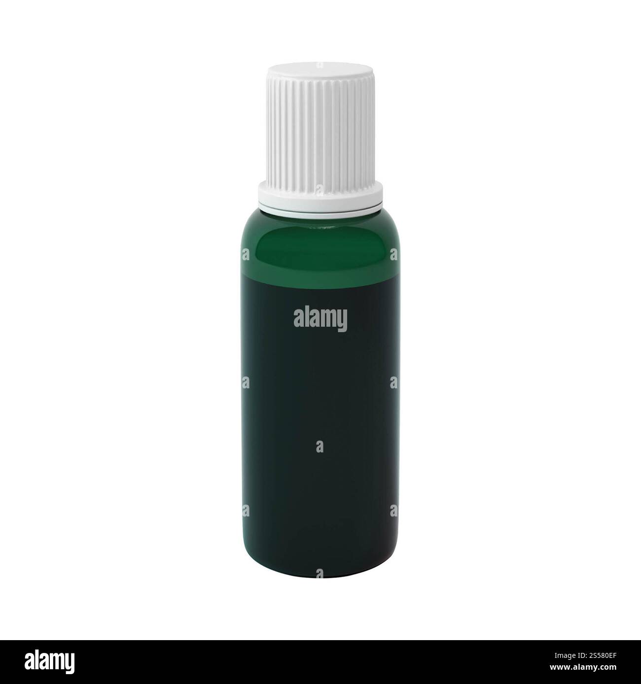 pacchetto olio essenziale isolato su sfondo bianco. pacchetto olio essenziale isolato Foto Stock