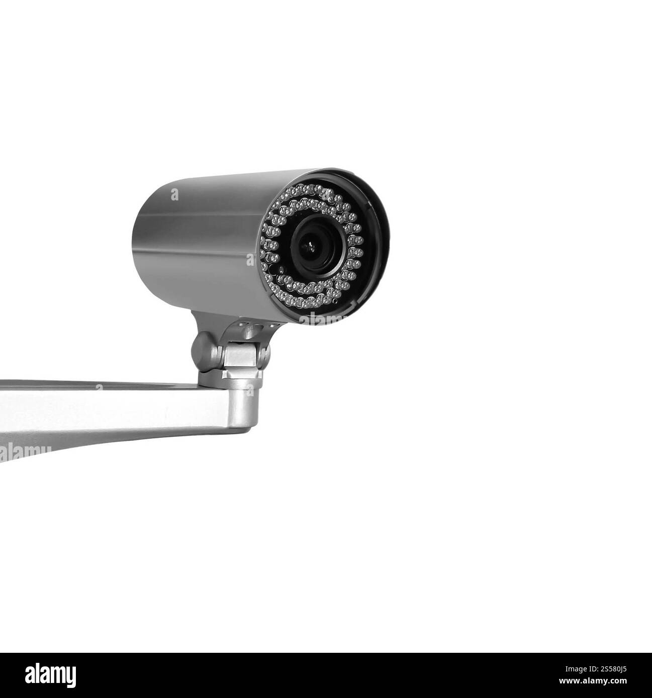 telecamera di sicurezza isolata su sfondo bianco. telecamera di sicurezza isolata sul bianco Foto Stock