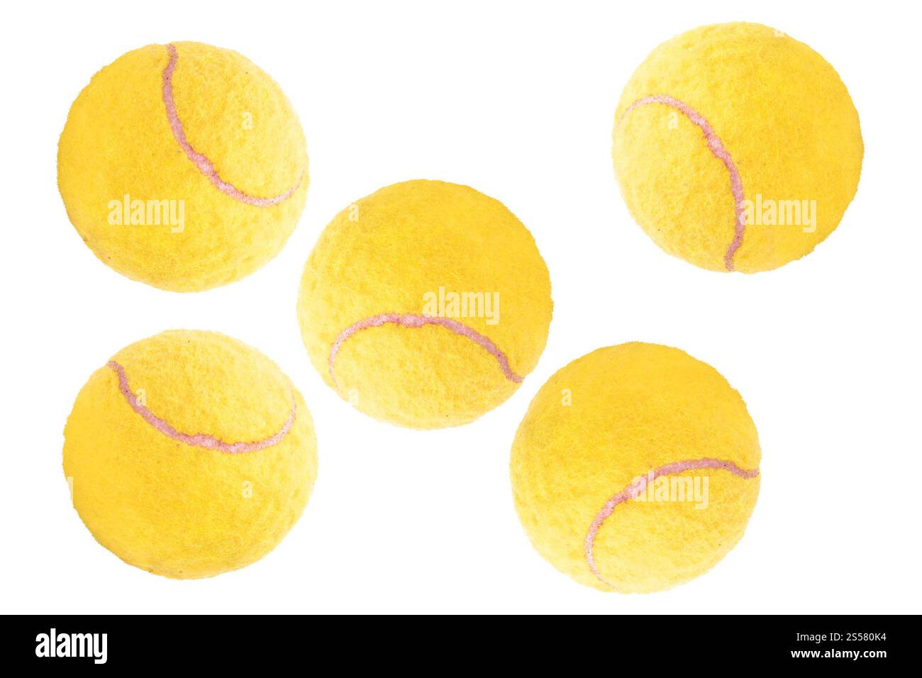 Palla da tennis isolata sul bianco. Palla da tennis isolata Foto Stock