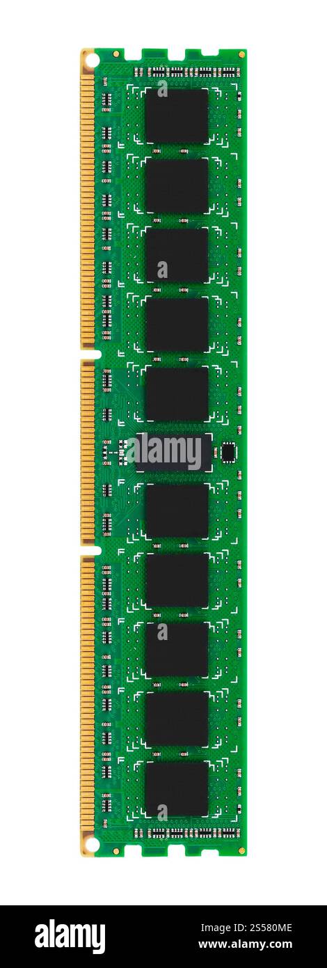 RAM del computer su sfondo bianco. RAM del computer su bianco Foto Stock
