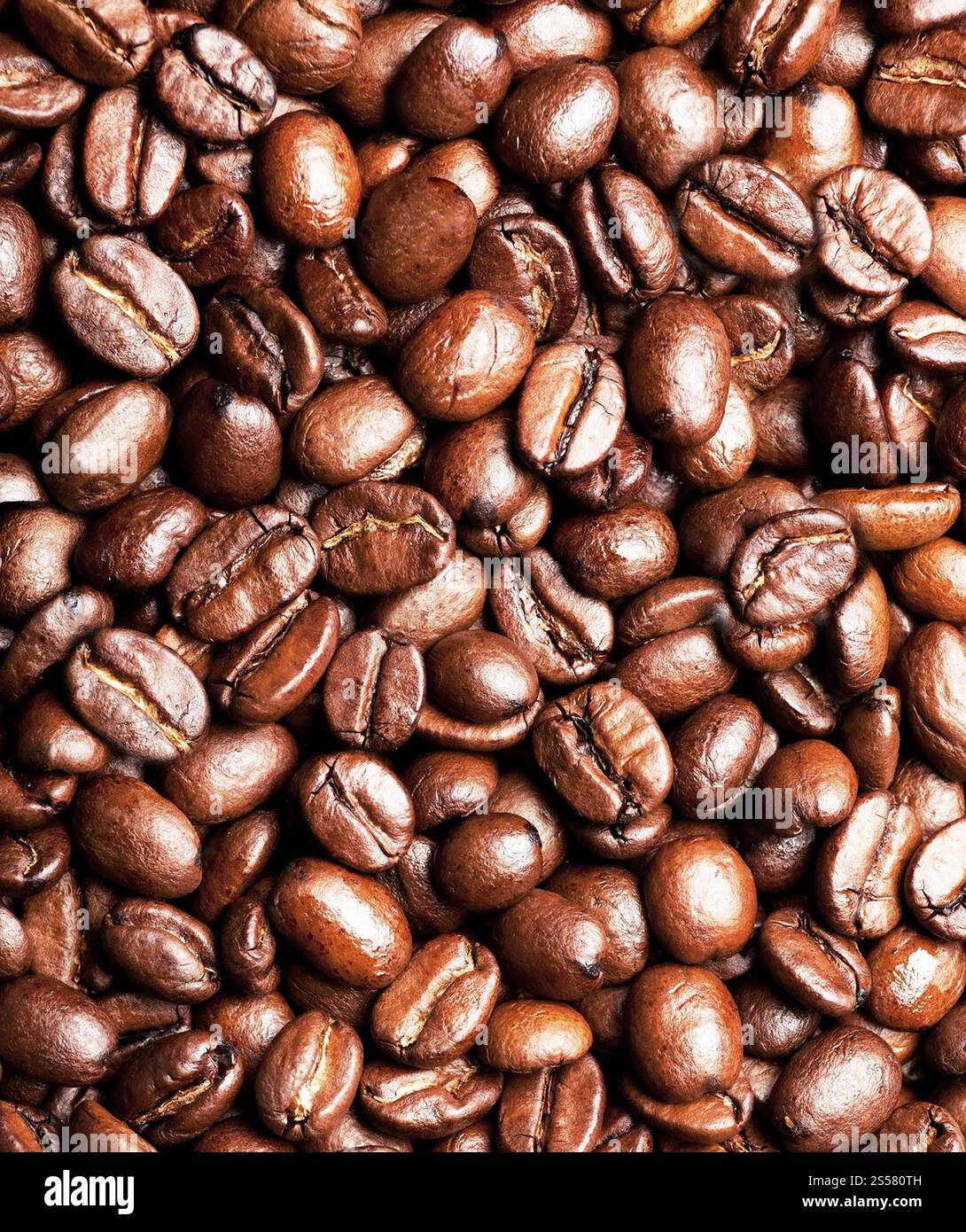 fondo o consistenza dei chicchi di caffè tostati Foto Stock