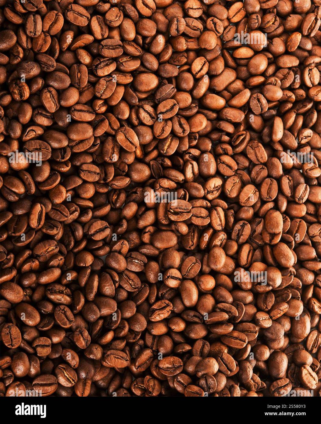 fondo o consistenza dei chicchi di caffè tostati Foto Stock