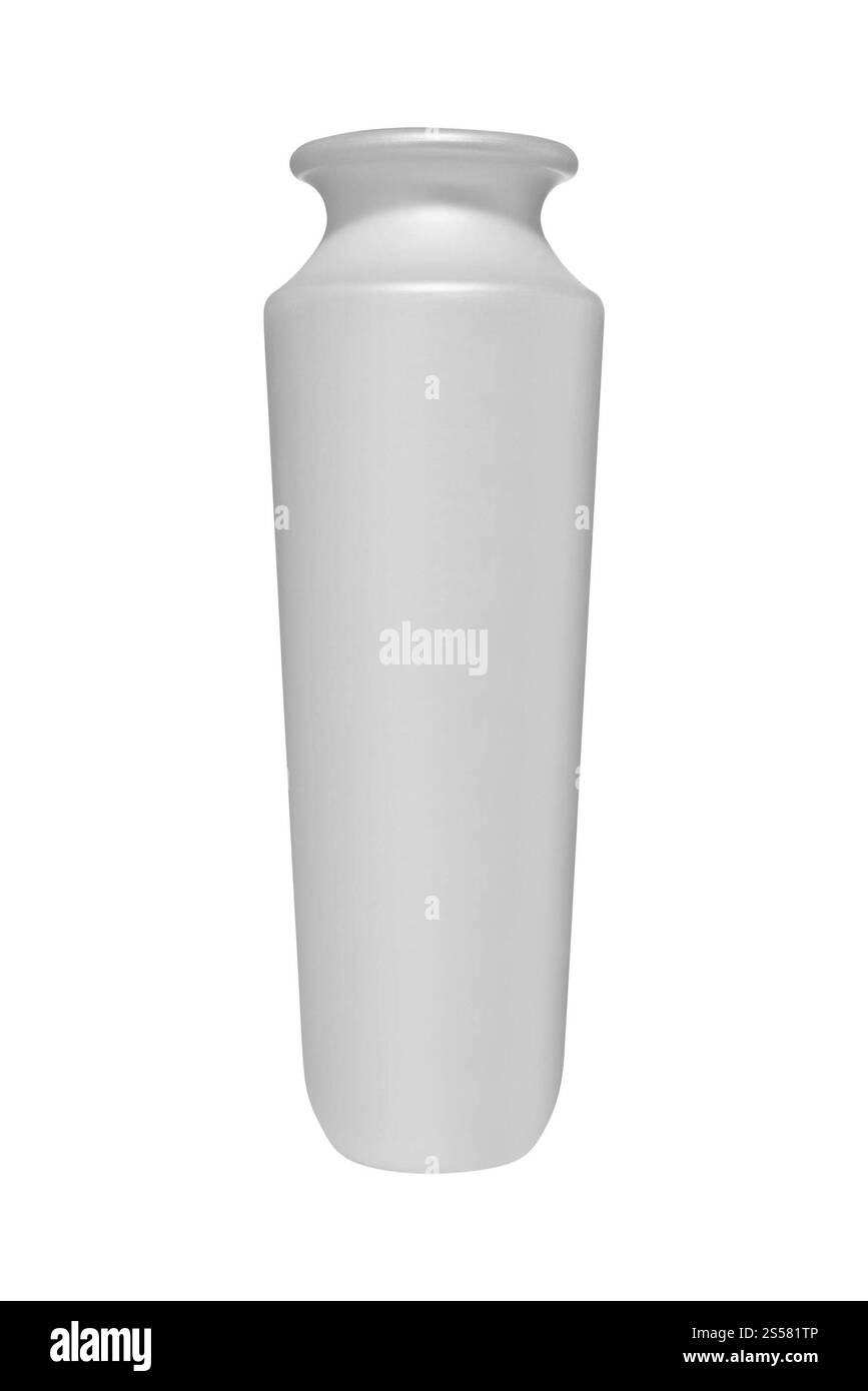 Vaso bianco isolato su sfondo bianco. Vaso bianco isolato Foto Stock