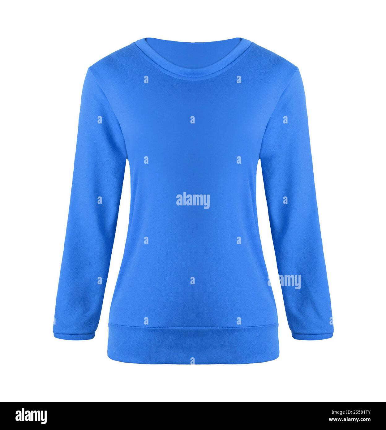 maglione blu isolato su sfondo bianco. maglione blu isolato Foto Stock