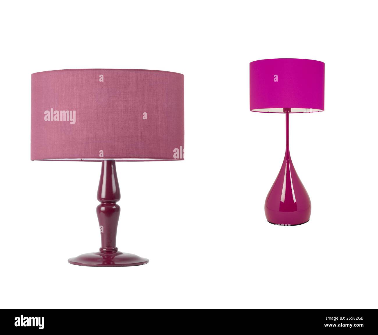 Lampade da tavolo isolate su sfondo bianco. Lampade da tavolo isolate su bianco Foto Stock