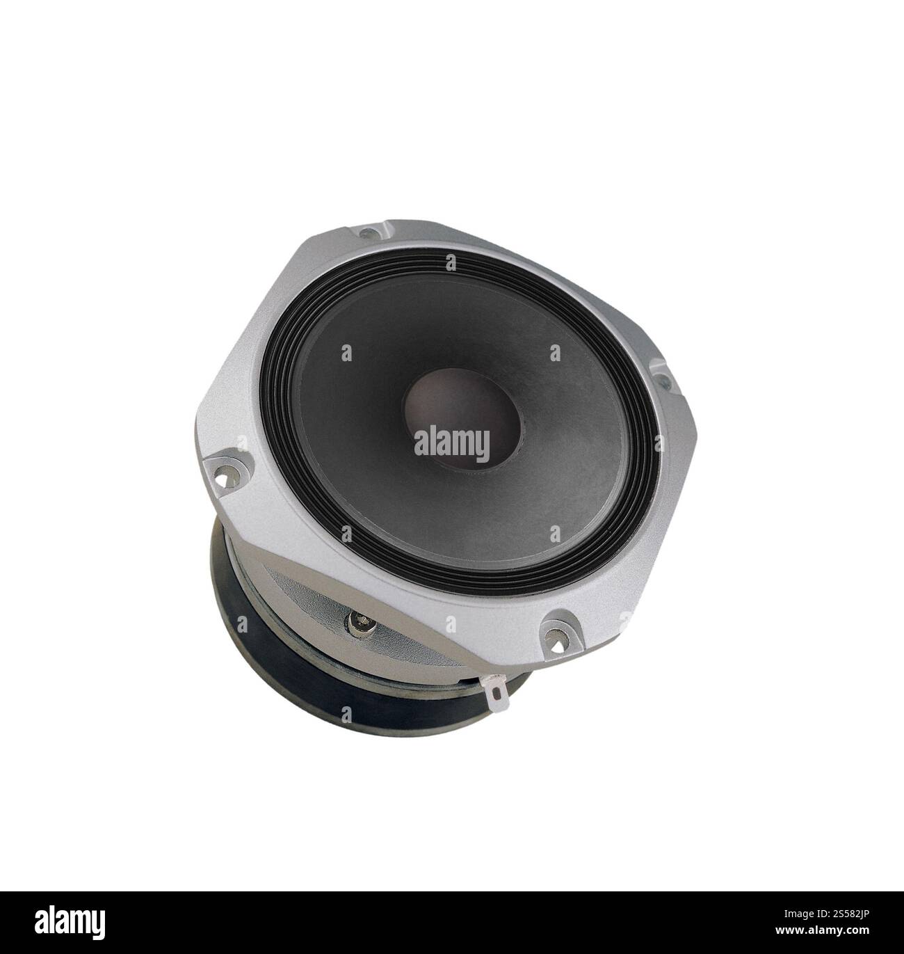 Altoparlante 3d isolato su sfondo bianco. Altoparlante Foto Stock