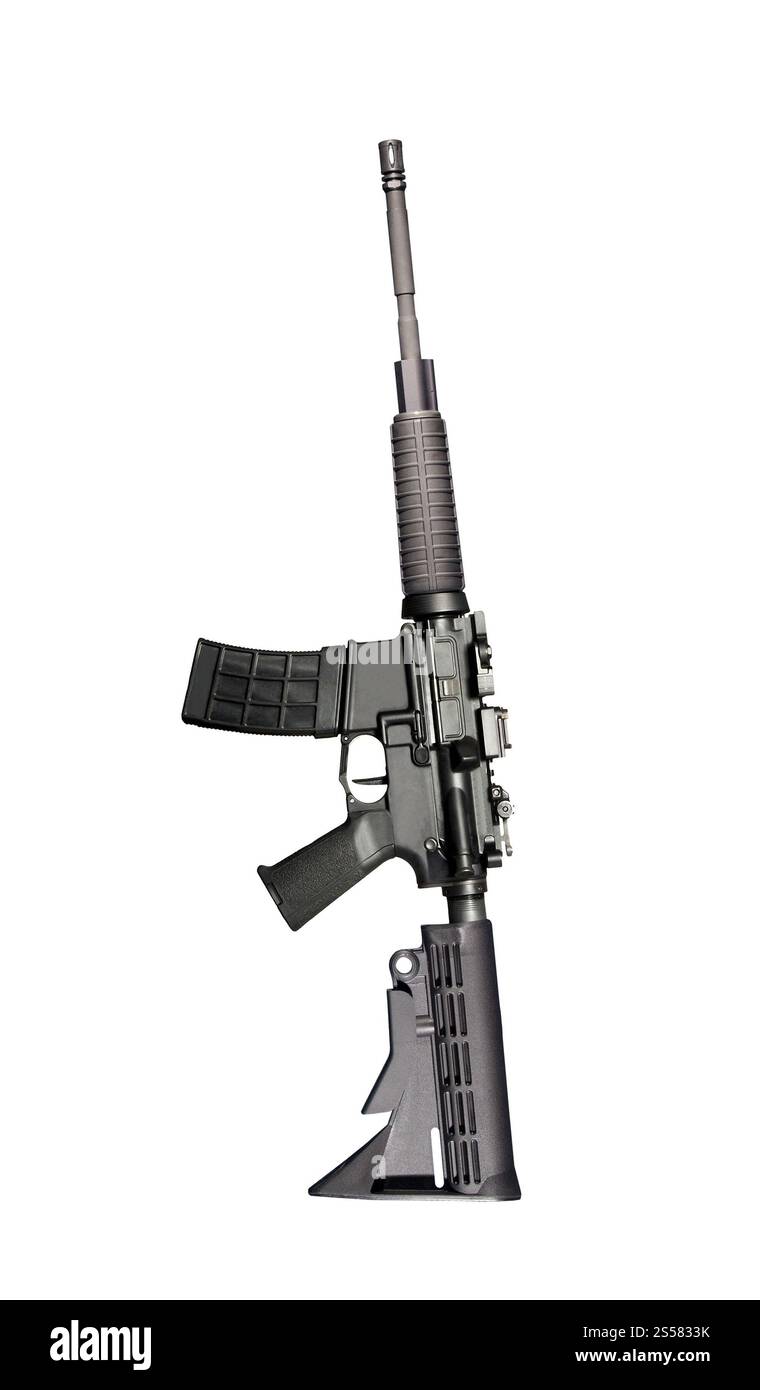 Arma isolata su sfondo bianco. Arma isolata sul bianco Foto Stock