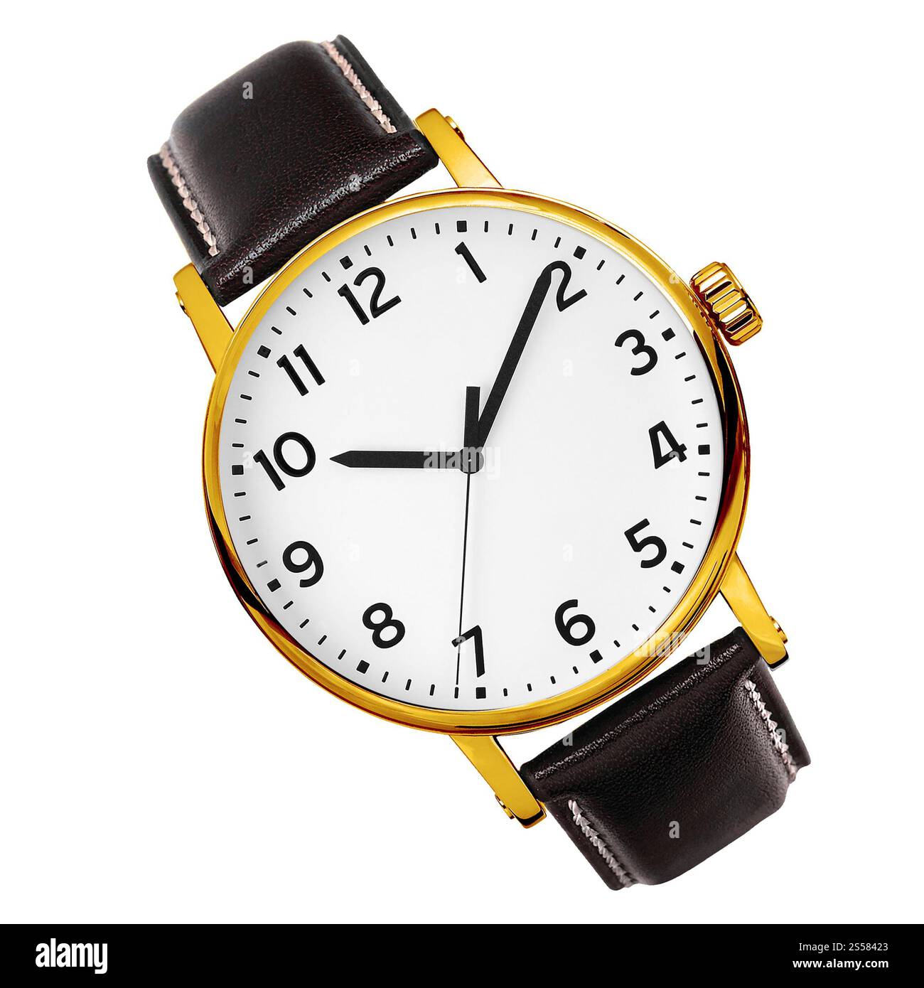 orologio moderno isolato su sfondo bianco Foto Stock