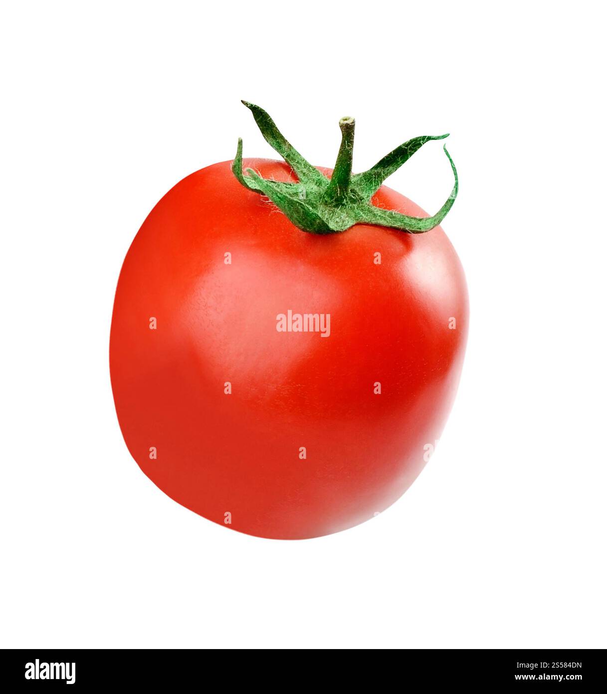 Uno pomodori rossi freschi isolato su bianco Foto Stock