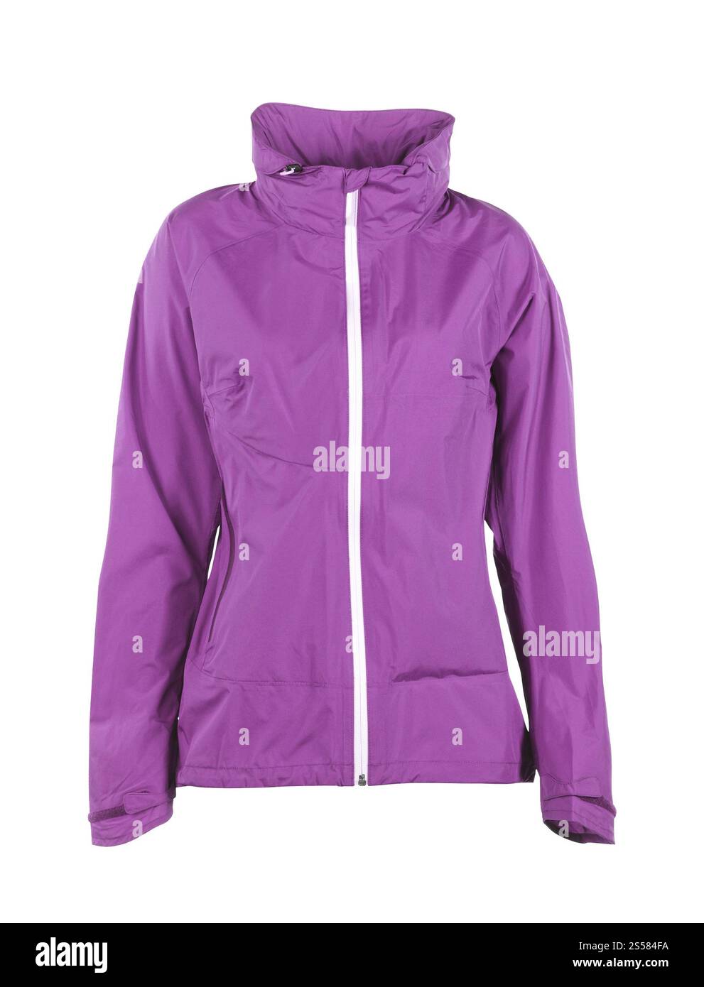 Giacca invernale viola, isolata su bianco Foto Stock