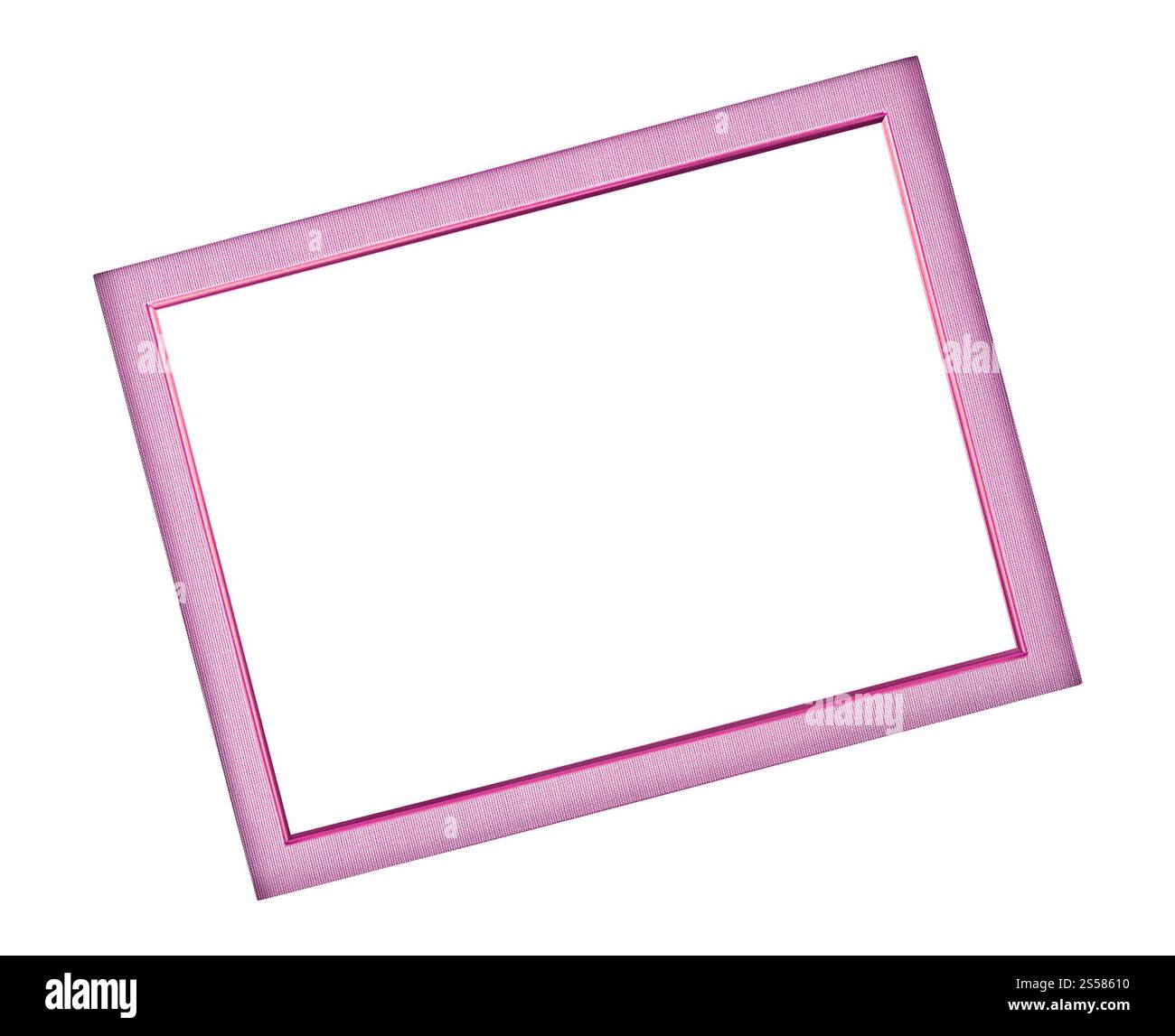 immagine cornice viola su bianco Foto Stock