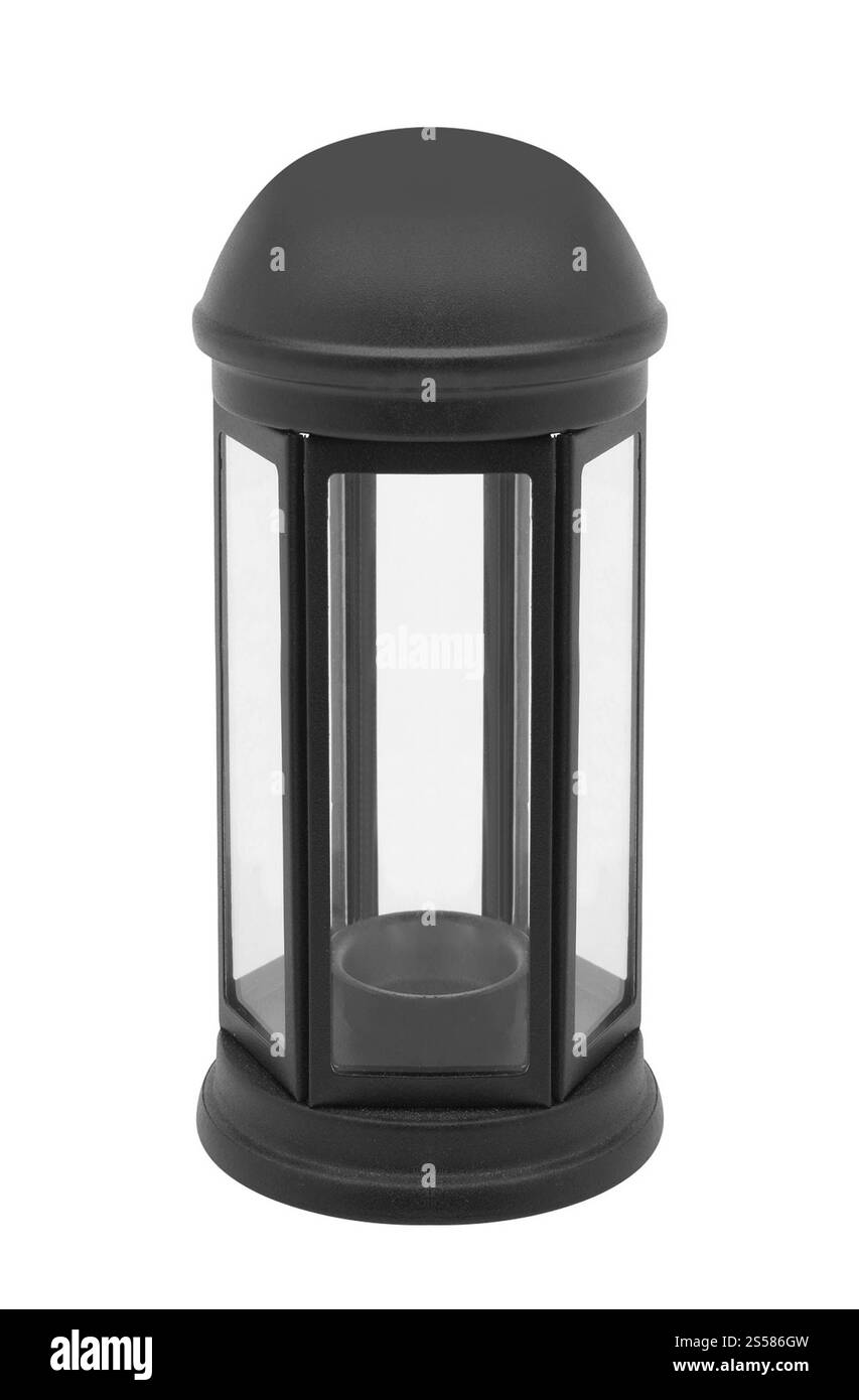 Lanterna decorativa isolata su sfondo bianco Foto Stock