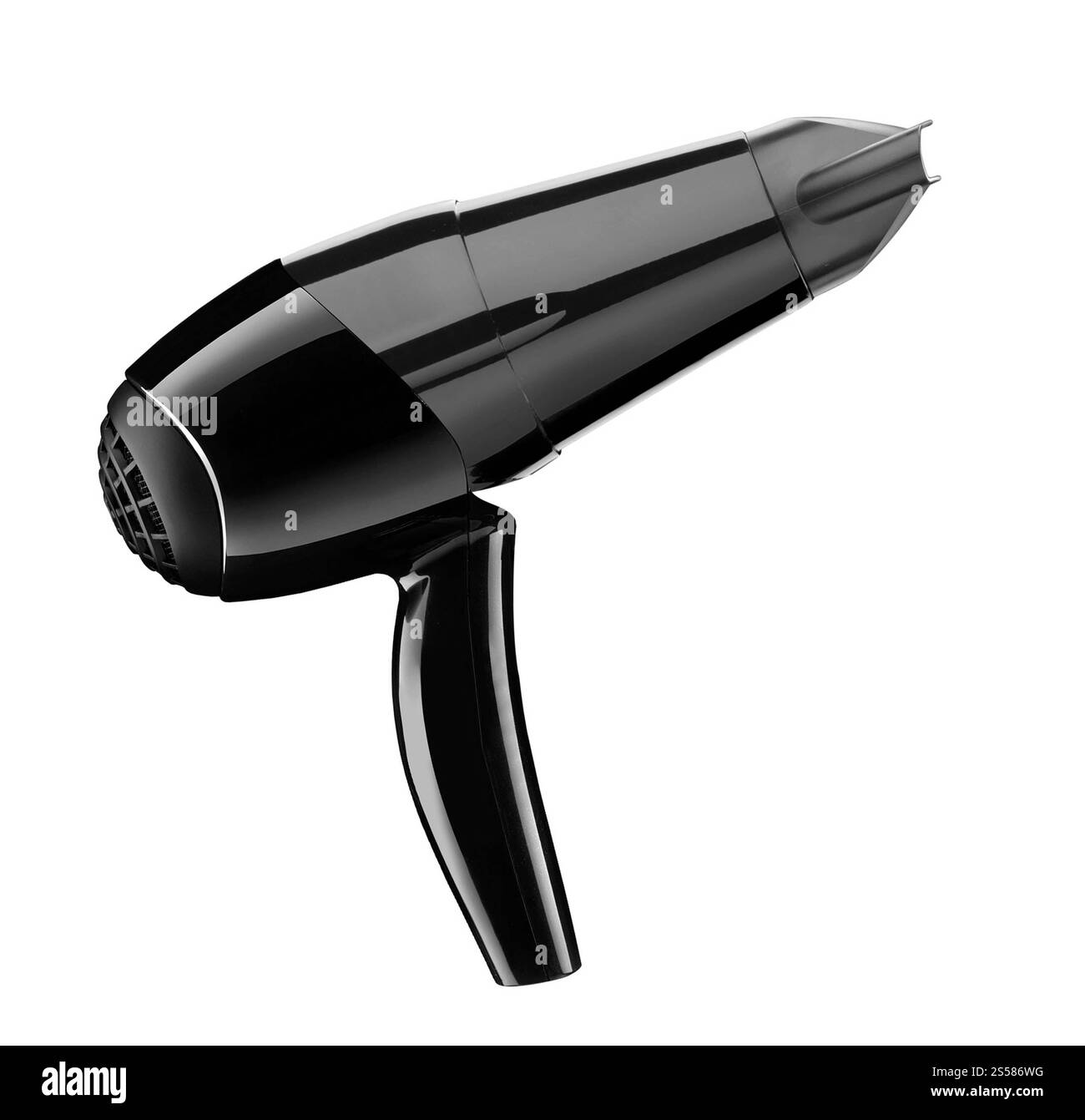Asciugacapelli isolato su bianco Foto Stock