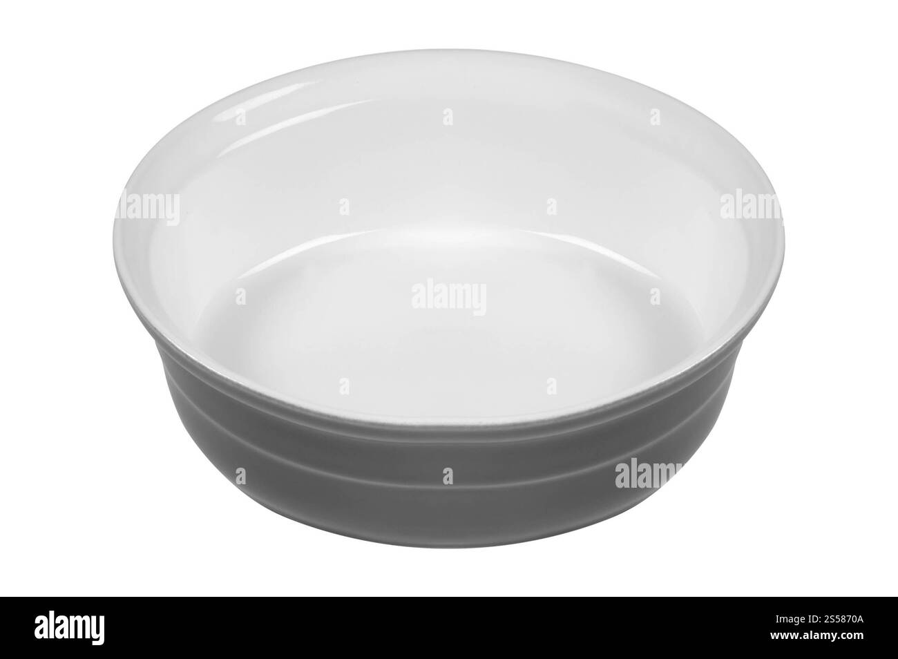 Recipiente in acciaio inox isolato su sfondo bianco Foto Stock