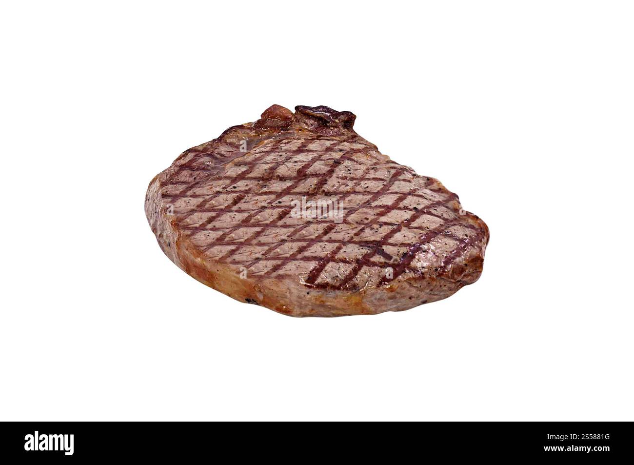 Bistecca di manzo alla griglia isolata Foto Stock