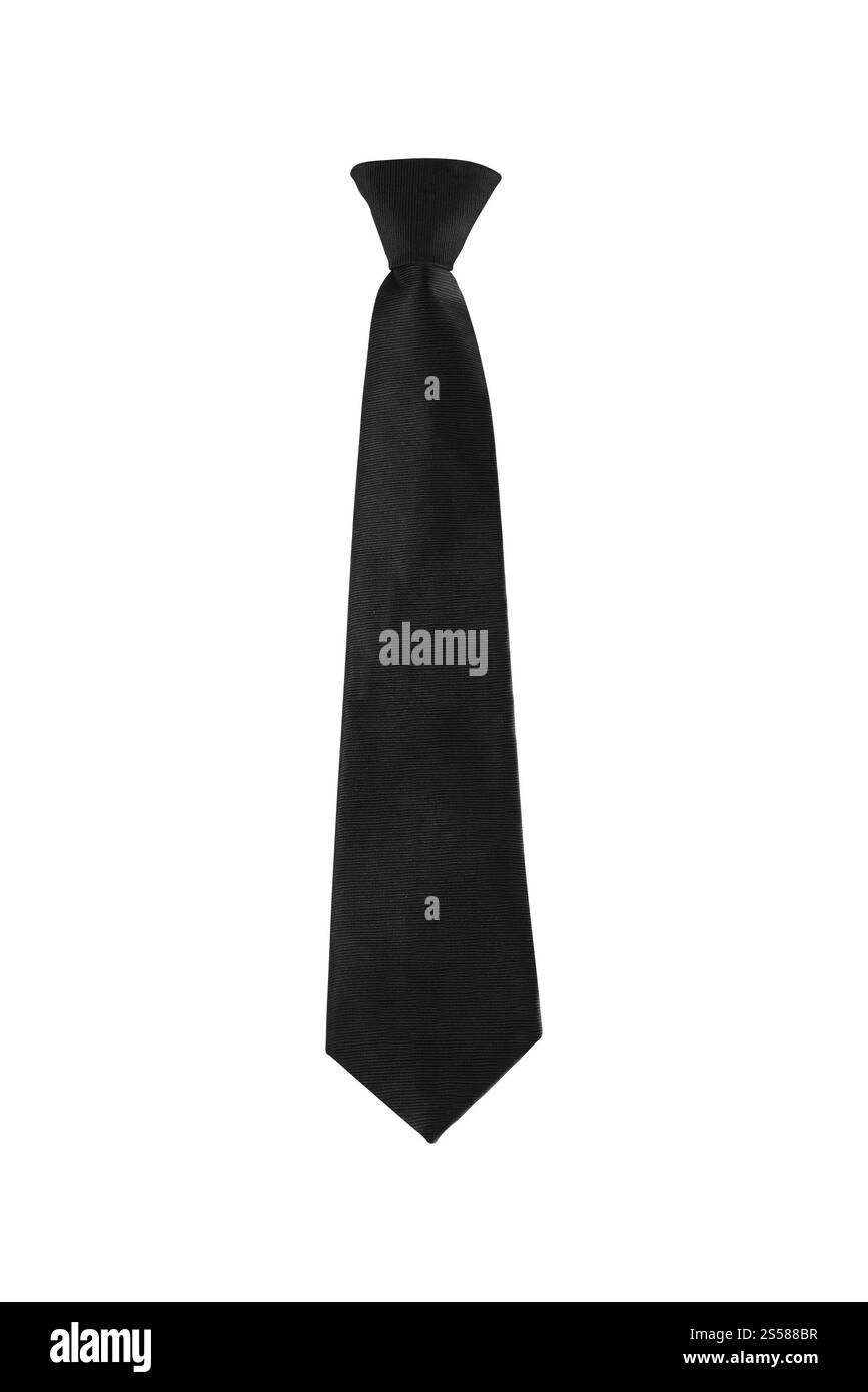 cravatta nera su sfondo bianco isolata Foto Stock