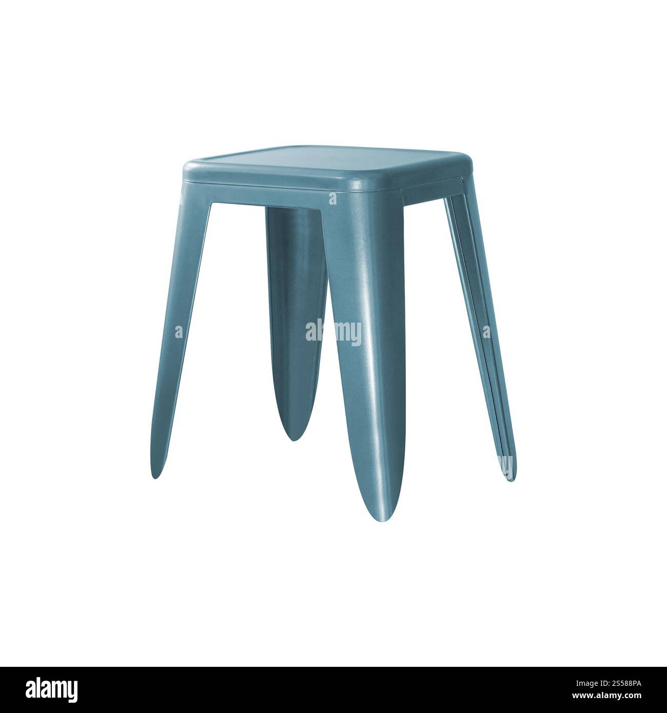 sgabello in plastica su sfondo bianco Foto Stock