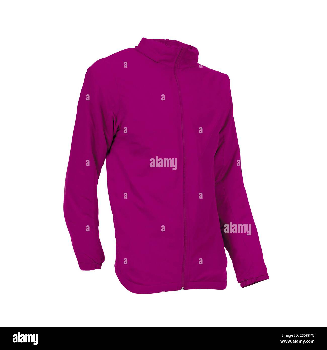 felpa con cappuccio viola isolata su bianco Foto Stock