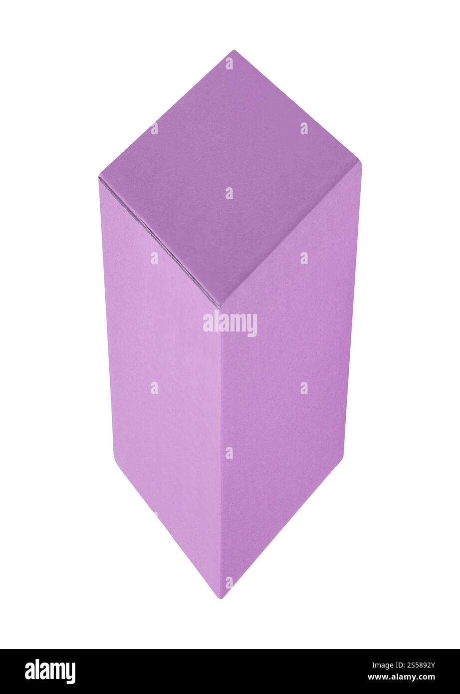 Scatola viola isolata su bianco Foto Stock