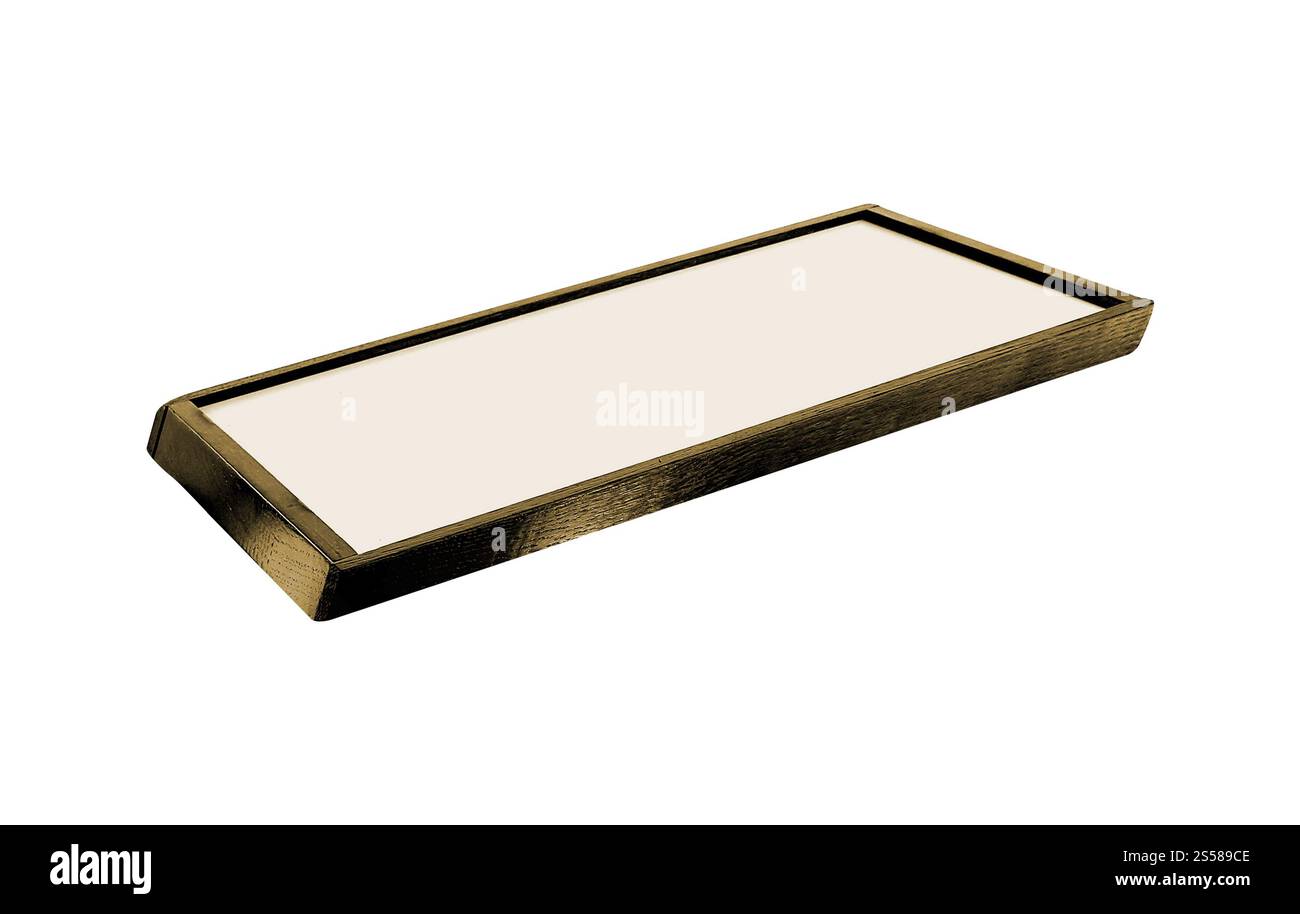 Cornice classica in legno isolata su bianco Foto Stock